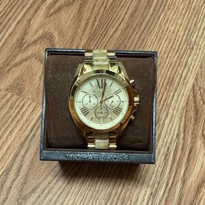 Michael Kors Vintage Gold and Cream Chronograph Bracelet Watch
